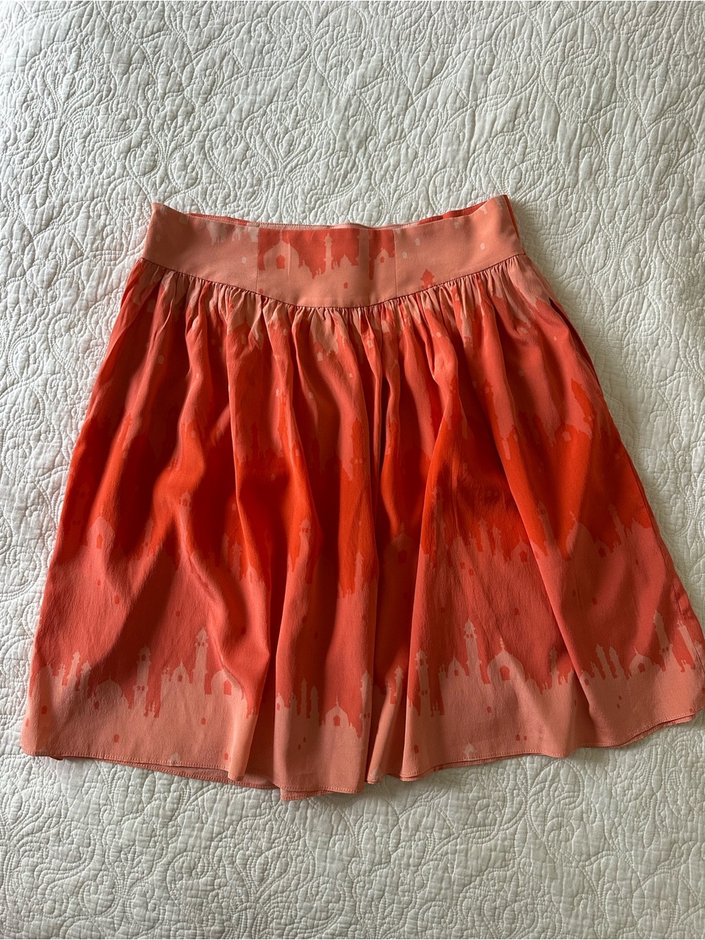 Mara Hoffman Silk Coral & Peach Ombre Skirt with Pockets